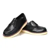 Vintage Leather Toe Layer Cowhide Men's Platform Shoes Casual Men