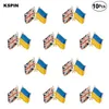 Spain and Ukraine Friendship Brooches Lapel Pin Flag badge Brooch Pins Badges 10Pcs a Lot9622568