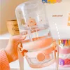 Garrafas de água 1000/1300ml Kawaii Urso Garrafa De Plástico Bonito Jarro Suco Leite Bolha Chá Portátil Ginásio Bebida Com Canudo Sem BPA