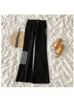 Ретро -шахматичные шва, сшивая микроблейные черные джинсы, женский летний дизайн высокий талию тонкие брюки с сыром, женские джинсовые брюки T220728
