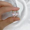 Hoop Huggie 5pairs/mycket högkvalitativ örhänge Guldpläterad smycken Girly Pink Colorful CZ Zircon Fashion Earrings for Womenhoop