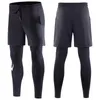 High Elastic Men Shorts Pants 2 in 1 Running Tights Quick Dry Gym Fitness Leggings Workout Sportswear Yoga Sweatpants Custom 220608