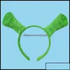 Other Festive Party Supplies Home Garden Shrek Hairpin Ears Headband Head Circle Halloween Children Adt Show Hair Hoop Costume Item Masquera