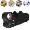 Microscope 30X 60X Illuminé Jewelers Eye Loupe Loupe, Loupe de Bijoux Pliable avec Lumière LED Brillante pour Gemmes Pièces Noir 9889 Couleur Argent Logo personnalisé