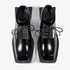 6 سم فستان أحذية ترتدي أحذية عالية الكعب نسائي ديربي أحذية Sqaure Toe Womens Oxford Metal Decro