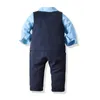 Ensembles de vêtements Costume pour enfants pour l'année bébé 4 pièces garçons 2022 automne Costume gilet rayé cravate enfant en bas âge garçon vêtements vêtements