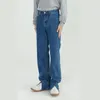Vintage slitsfåll Lös Casual raka jeansbyxor för män Kvinnor Par Korea Style Streetwear Hip Hop Byxa Man