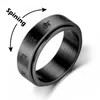 Anéis de casamento Spinner de ansiedade fidget para homens Mantra de budismo Anel giratório de aço inoxidável Ringue rotativo Mulheres frias punk jóias wynn22