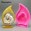 Catholic Holy Family Three Silicone Mold Fondant Cake Mold Resin Gypsum Chocolate Candle Mold T200703