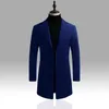 Herr ull blandar 10 färgstorlek S-5xl Mens Boutique Pure Color Business Casual En Dust Coats / Manlig kvalitet Slim Leisure Trench T220810