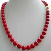 Natural 10mm South Sea Red Coral Round Gemstone Beads Halsband 18 "AAA