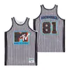 Movie Basketball Music Television MTV 81 Rock & Roll Jersey University Team Color White Blue All Stitched HipHop College For Sport Fans High School Hip Hop High/Top