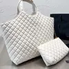 Сумка для покупок Tote icare maxi из стеганой кожи ягненка, натуральной кожи, большая вместительная сумка через плечо с бриллиантами и цепочкой, кошелек для монет summ262g