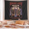 Muro di tappeti da caffè Hippie Appesa anime Skull Demone Capra Witchcraft Muro Trippy Carpet Vintage Art Tappet Decorazioni per la casa gotica J220804