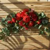 Konstgjorda kransdörr tröskel blomma diy bröllop hem vardagsrum fest hänge vägg dekor jul girland gåva ros