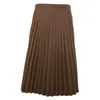 long pleated leather skirt