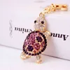 1pcs Colorful Rhinestone Turtle Keychain Cute Animal Pendant For Women Bag Car Key Chains Keyring Buckle Fashion Accessories AA220318