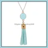 ペンダントネックレスの石の声明美しいnatrual tassel druzy boho pendants bohemia necklace long carshop2006 drop deli carshop2006 dhxco