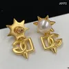 Dam Nya designade örhängen Studs Gletters Star Pearl Pendants 18K Gold Plated Anti Allergy Women's Ear Clip Designer Jewelry659313799