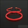 Bracelets de charme Bracelet de corde tressée minimaliste Femmes hommes ajusté Lucky Red Thread Brazalete Yog Bdesybag DHB3A