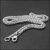Naszyjniki łańcuchy Wisiorki biżuteria 2,5 mm m 4 mm 5 mm 6 mm 60 cm stal nierdzewna dla kobiet mężczyzn wisiorek moda dhkqv