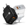 Тип C 20W PD Compatible QC 3.0 Быстрая зарядка сотового телефона Зарядное устройство Eu/US/UK Plug Whice Quale Arack для iPhone 14 13 12 11 Pro Max Mini Huawei Xiaomi Samsung Оптовая DHL DHL