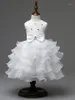 Fashion Beautiful Baby Clothes Lovely Lace Crystal Baptismal Gown Pink Red White Wedding Gowns Born Dresses