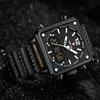 Нарученные часы роскошные квадратные часы Men Original Sport Top Brand Kademan Dual Display 3ATM Технологические кожа повседневные мужские часы HECT22