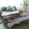 Decken im chinesischen Stil, Tintenmalerei, Decke für Betten, Mikrofaser, Flanell, warm, für Sofa, Bettwäsche, Tagesdecke, Geschenke