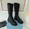 Designer-Stiefel für Herren und Damen, Monolith Rois-Stiefel, Knöchel-Martin-Stiefel, Leder, Nylon, abnehmbare Tasche, Bootie, militärisch inspirierte Kampfschuhe