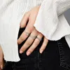 Nieuwe Merk 100% 925 Sterling Silver Princess Wishbone Ring voor Dames Bruiloft Engagement Rings Mode-sieraden Gratis verzending