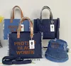 Bolsa mensageiro estilo clássico jeans lavado bolsa de ombro moda feminina bolsa de lona portátil