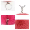 Artificial Rabbit Fur Ball Plush Fuzzy Fur Key Chain Ball Keychain Car Bag Keychain Key Ring Pendant Jewelry with Ring sxjun2