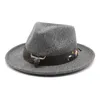 Hommes incurvé bord doux laine Fedora chapeau Vintage tête de vache accessoires Trilby Jazz chapeau Panama feutre Cowboy casquette chapeu feminino