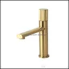 Gold Rose Matt Black Faucet 100% Brass Bathroom Basin Knurling Design Deck Mounted Water Mixer Tap Brushed Drop Delivery 2021 Sink Faucets