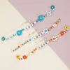 Bohemia Candy Color Love Glass Bead Bracelet Designer Sieraden Woman Party Witblauw Oranje bloemen Knoop Knoop Zuid -Amerikaanse liefhebbers Armbanden voor tienermeisjes Trendy