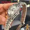 럭셔리 탑 비즈니스 레이디스 시계 캘린더 다기능 금 스테인리스 스틸 시계 완벽한 여성 우아한 클래식 라운드 손목 시계