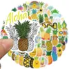 50pcs Funny Cartoon Pineapple Stickers Skate Accessories Waterproof Vinly Stickers For Laptop Waterbottle Phone Skateboard Luggage Kids Toys Gifts