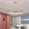 Pendant Lamps Postmodern Light Luxury Simple Living Room Chandelier Warm Creative Flower Crown Study Ring Bedroom ChandelierPendant