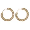 Hoop Huggie Gold Color Cuban Chain Oversize Earring Set voor vrouwen gepersonaliseerde Circle oorbellen Hipster Street S Jewelry 2022Hoop