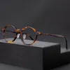 2022 New Ultra Light Pure Titanium Acetate Glasses Frame for Men Handmade Retro Round Optical Myopia Eyeglasses Women Full Rim Unisex Reading Spectacles 5883
