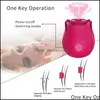 Gül Vibratör Masr Klitoral Emme Vibratörleri Yoğun Emme Dil Yalama Clit Stimator Meme Seks Oyuncakları Kadın Oral Youpin Bırak Teslimat
