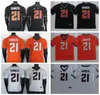 2019 Rare Oklahoma State Jerseys 21 Barry Sanders Jersey Black White Orange College Football Jersey Stitched 150TH