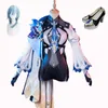 Genshin Impact Eula Cosplay Costume La Signora Outfitsドレスハロウィーンカーニバル女性ユニフォームウィッグシューズ