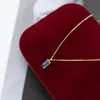 Pendant Necklaces Luxury Green Blue Crystal Necklace For Women 18 K Gold Color Stainless Steel Zirconia Jewelry 2022Pendant