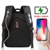 배낭 15 "17" 노트북 외부 USB 충전 컴퓨터 배낭 남성용 도난 방지 방수 가방 대용량 여행 BackpacksBa