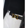 Cinture Cintura con fibbia Flora dorata Cintura da donna in vera pelle di vitello per jeans e abitiCinture di vendita dal design europeo