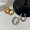 Sommar Nisch Ins Diamant U-formade Stud Guld örhängen Kvinnlig Design Circle Mode All-Match Temperament Smycken Tillbehör