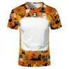 Halloween Shirt Party Supplies Sublimation Bleached T-shirt Heat Transfer Blank Bleach Shirt fully Polyester tees US Sizes for Men Women