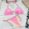 Bandaż damskiej stroje kąpielowej seksowne bikini różowy dwuczęściowy strój kąpielowy panie kobiety na plaży żeńska kantar Bakers Dropwomen's